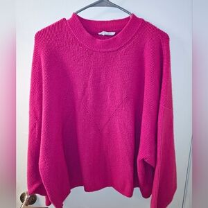 Hot pink Vici cowl knit pullover